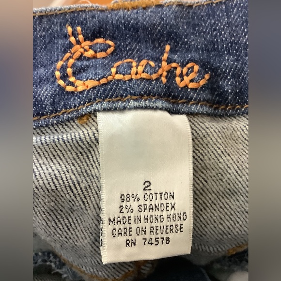 Vintage Cache Rhinestone Studded Wide Leg Jeans Size 2 - Picture 5 of 5